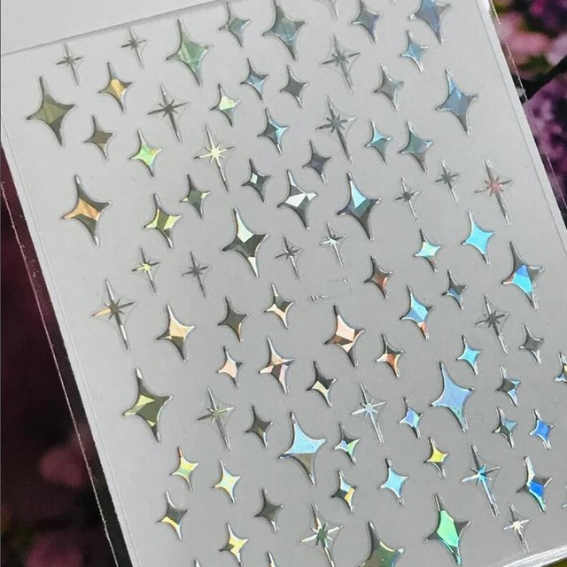 Silver Star Stickers Manicure  Manicure Gold Star Stickers - 3d